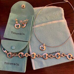 Tiffany Stencil Heart sterling silver set